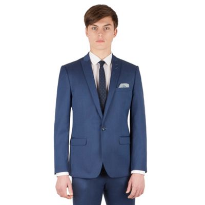 Red Herring Bright blue micro slim fit 1 button suit jacket
